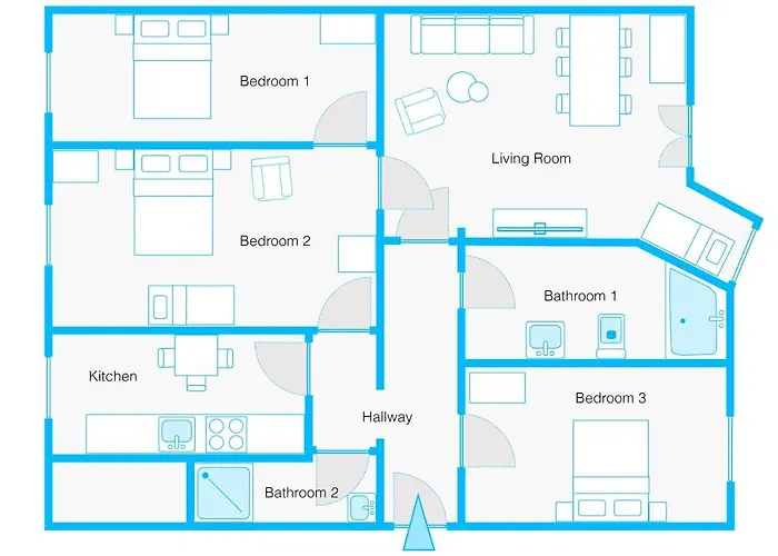 Apartamento Theboediker Group & Family Apartment, 3 Bedroom 1 Living Room, 2 Bathrooms, Ideal For Bigger Groups Of 4 -9 Guests *